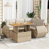 Maison Chic Seti vrtnega pohištva - Vrtna garnitura - Vrtni pohištvo set 5-delna z blazinami bež poli ratan, (21818912) | Shoptok.si