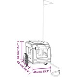 vidaXL Kolesarska prikolica za hišne ljubljenčke rdeča in siva | Shoptok.si