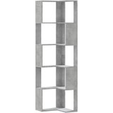  Kutni regal za knjige 5 razine boja betona 50x50x179 cm drveni | shoptok.hr