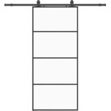  Klizna vrata s priborom crna 90 x 205 cm od ESG stakla | shoptok.hr