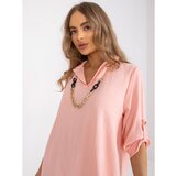 Fashion Hunters Peach oversized shirt dress Cene