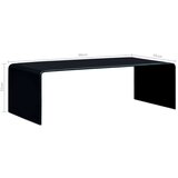  Klubska mizica črna 98x45x31 cm kaljeno steklo | Shoptok.si