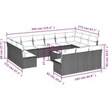 vidaXL 14 kosov Garden Sofa Set z blazinami Brown Poly Rattan | Shoptok.si