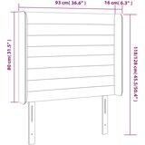  LED uzglavlje plavo 93 x 16 x 118/128 cm od tkanine | shoptok.hr