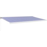 Tenda na uvlačenje plavo-bijela 5 x 3 m od tkanine i aluminija | shoptok.hr