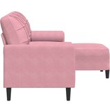  Trosjed s tabureom ružičasti 180 cm baršunasti | shoptok.hr