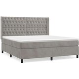  Box spring postelja z vzmetnico svetlo siva 180x200 cm žamet, (20761203) | Shoptok.si
