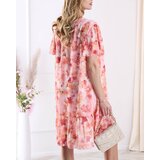 Resti Women's knee-length dress with print and frill in orange- Clothing | Shoptok.si