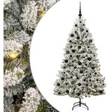 vidaXL Umestno božično drevo Zelena in Bela 180 cm PVC in kovina | Shoptok.si