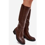 Boto Women's Officer Boots With Low Heel Insulated Brown Averna | ePonuda.com