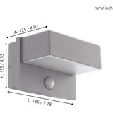 Eglo Azzinano vanjska zidna/2, led, 2x5,6w, sa senzorom, čelik/srebrna | shoptok.hr