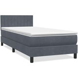 vidaXL Box spring krevet s madracem tamnosivi 90x220 cm baršunasti | shoptok.hr