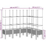  Cvetlično korito z oporno mrežo rjavo 160x120x142,5 cm PP | Shoptok.si