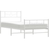  Metalni okvir kreveta uzglavlje i podnožje bijeli 75x190 cm | shoptok.hr