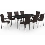  9-dijelni vrtni blagovaonski set smeđe-crni | shoptok.hr