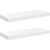  Plutajuće zidne police 2 kom sjajne bijele 60x23,5x3,8 cm MDF | shoptok.hr