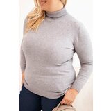 Kesi Włoski Plus Size women's sweater in a classic cut gray | Shoptok.si