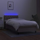  box spring s madracem LED smeđesivi 80 x 200 cm tkanina | shoptok.hr