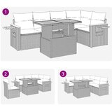  6-dijelni set vrtnih sofa s jastucima crni od poliratana bagrem | shoptok.hr