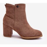 EVENTO Brown Suede Women's Boots with Stiletto Heel Selela | Shoptok.si
