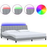  Posteljni okvir brez vzmetnice svetlo siv 200x200 cm blago | Shoptok.si