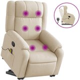 Maison Chic masažni naslanjač - Relax naslanjač s funkcijo vstajanja krem blago, (22062580) | Shoptok.si