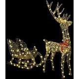  Reindeer vuče saonice Topla bijela 70 x 26 x 129 cm PET | Eponuda.com