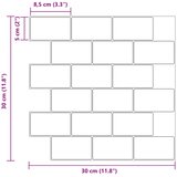  Subway pločica 10 pcs Bijeli mramor 30 x 30 cm Poliuretan i PET | shoptok.hr