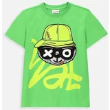 Coccodrillo Otroška bombažna kratka majica zelena barva