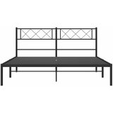 Metalni okvir za krevet s uzglavljem crni 150x200 cm | shoptok.hr