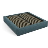 Micadoni Plavi tapecirani bračni krevet s prostorom za odlaganje s podnicom 160x200 cm Simon – | shoptok.hr