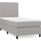 Maison Chic Box spring postelja - Vzmetna postelja z vzmetnico svetlo siva 80x200 cm blago SL6466, (21906466) Cene