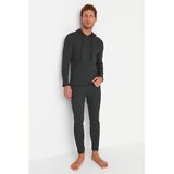 Trendyol Men's Anthracite Regular Fit Hooded Camisole Knitted Pajamas Set | Shoptok.si