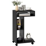 HOMCOM stranska miza iverna plošča 40D x 30Š x 69V cm Črn, (5000242414) Cene