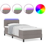 vidaXL Postelja z vzmetnico in LED osvetlitvijo Taupe 90x190 cm Tkanina, (22067203) | Shoptok.si