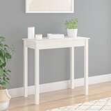 Maison Chic konzolna miza - miza ob steni bela 80x40x75 cm trdna borovina, (21786449) | Shoptok.si
