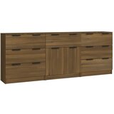 Maison Chic 3-delna Komoda - Predalnik rjavi hrast konstruiran les, (21722358) | Shoptok.si