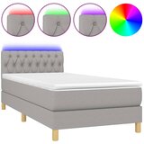 Maison Chic Box spring postelja - Vzmetna postelja z vzmetnico LED sv. siva 100x200 cm blago SL8910, (21903859) Cene
