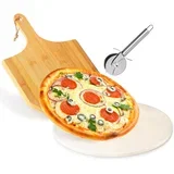 Komplet za pico s kamnito ploščo, bambusovo lopatico in nožem, (5000289765)