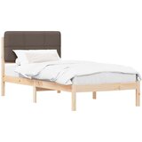 vidaXL Posteljni okvir z oblazinjenim vzglavjem Taupe 75 x 190 cm, (5000101382) | Shoptok.si
