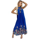 Numoco Pleated satin maxi dress | Shoptok.si
