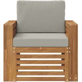  Set vanjskih sofa s jastukom Prirodna 79 x 63 x 73 cm - Prirodna i svijetlo siva Široka ravnina | shoptok.hr