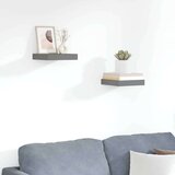 vidaXL Plutajuće zidne police 2 kom sjajne sive 23 x 23,5 x 3,8 cm MDF | shoptok.hr