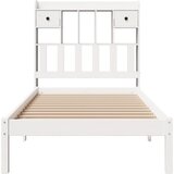 Krevet s regalom za knjige bez madraca bijeli 90x200cm borovina | shoptok.hr