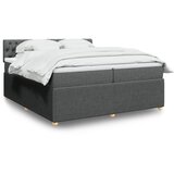 vidaXL Krevet s oprugama i madracem tamnosivi 200 x 200 cm od tkanine | shoptok.hr