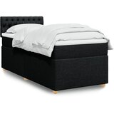 vidaXL Box spring postelja z vzmetnico črna 80x200 cm blago | Shoptok.si