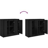 vidaXL Komoda črni hrast 85x34x76 cm inženirski les | Shoptok.si