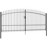  Dvostruka vrata za ogradu s ukrasnim kopljima 400 x 225 cm | shoptok.hr