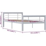  Posteljni okvir siv in bel kovinski 90x200 cm, (20606450) | Shoptok.si