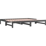  Izvlečna dnevna postelja siva 2x(90x200) cm trdna borovina, (20643911) | Shoptok.si